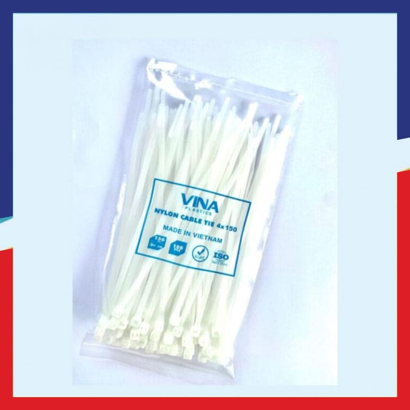 Dây rút nhựa Vina 150mm (4×150 BL) - Trắng